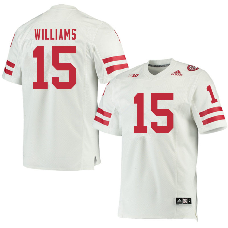 Men #15 Malik Williams Nebraska Cornhuskers College Football Jerseys Sale-White